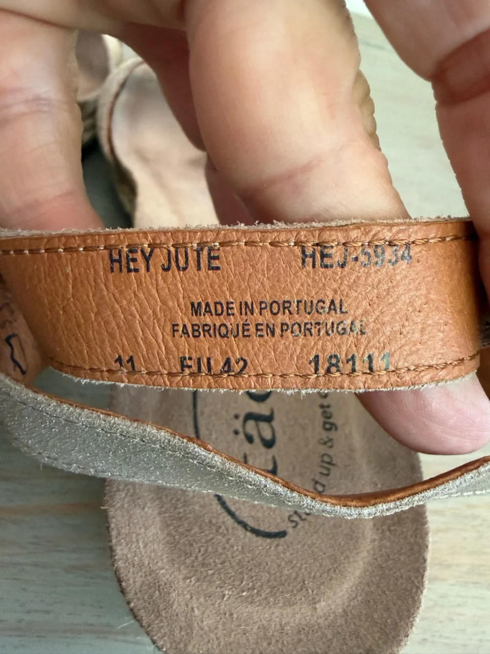Taos Hey Jute Trulie Wedge Espadrille Sandals Champagne Ankle Strap EU 42 US 11